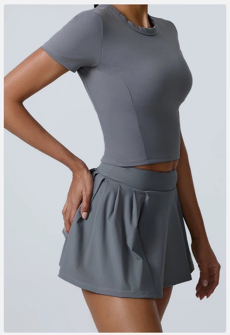 Women Shorts Sports Skirt High Waist Golf Tennis Skirts Gym Fitness Training Running Yoga Skirt Athletic Workout Outdoors Skort