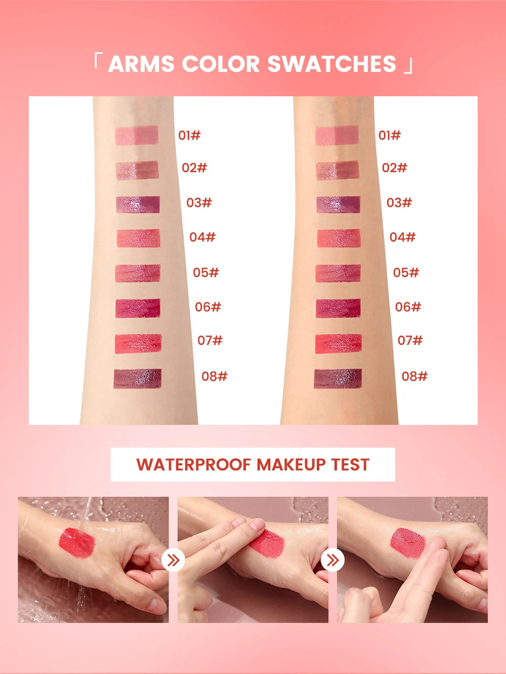 QIBEST Watery Gloss Lip Glaze Moisturizing Long Lasting Sexy Red Liquid Lipstick Mirror Glossy Lip Gloss Tint Cosmetic For Women