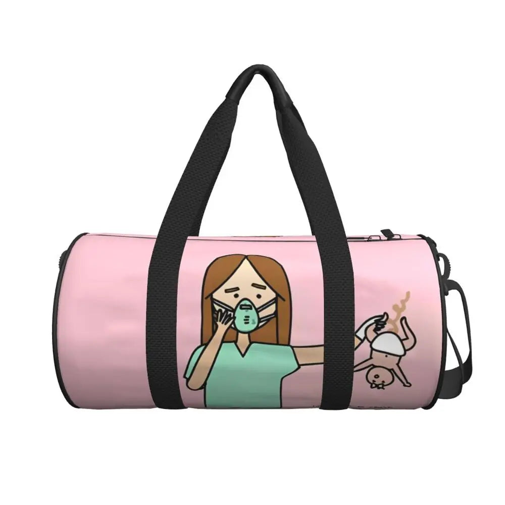 Couple Travel Bag Enfermera En Apuros Doctor Nurse Gym Bag Large Oxford Custom Handbag Colorful Casual Sports Bag