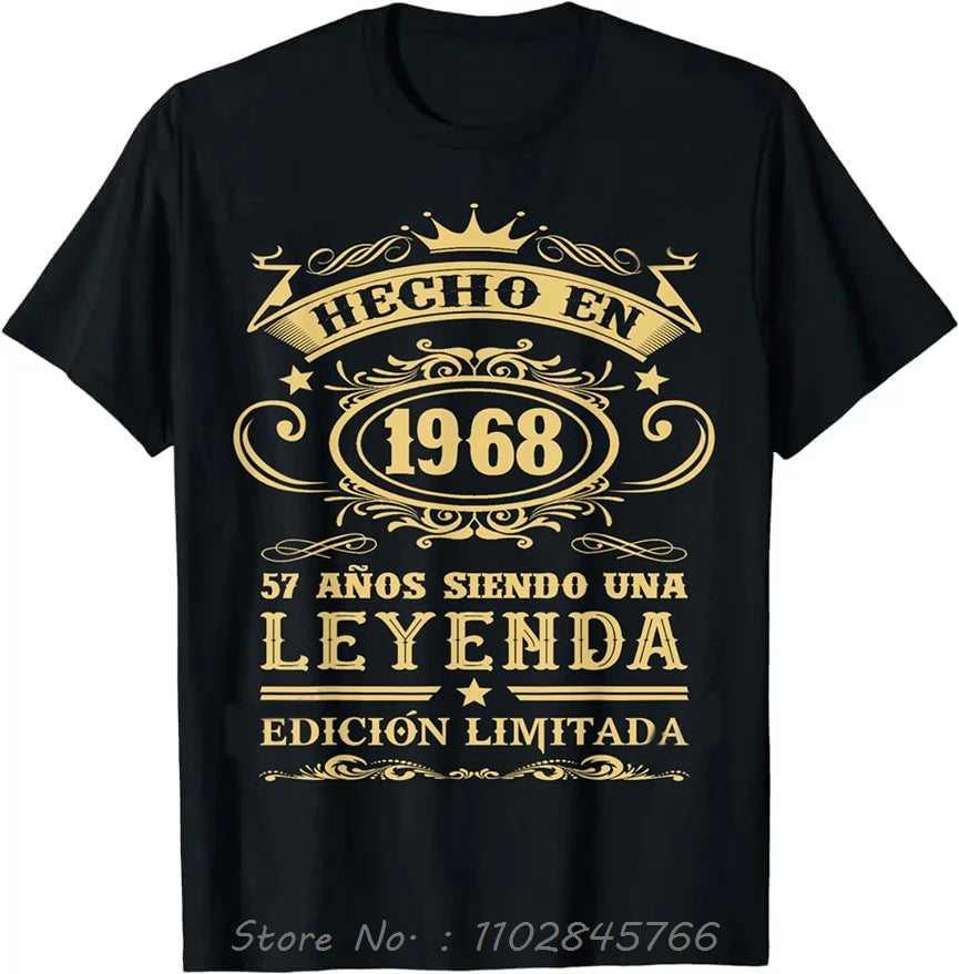 Legends Born In 1968 Oversized T-shirt Bday Men's Clothing On Demand Cotton Tshirt Ropa Hombre Fashion Fitness T Shirt Tops