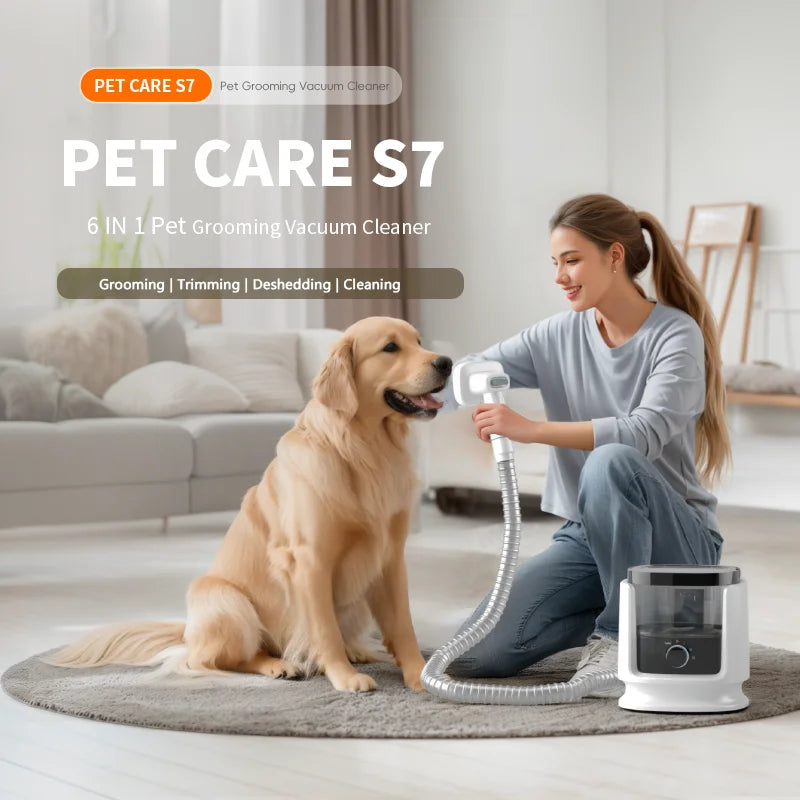 Pet Hair Care Vacuum Cleaner, Multifunctional Handheld Modern Plastic Pet Care Vacuum Cleaner Set, Suitable for Cats and Dogs