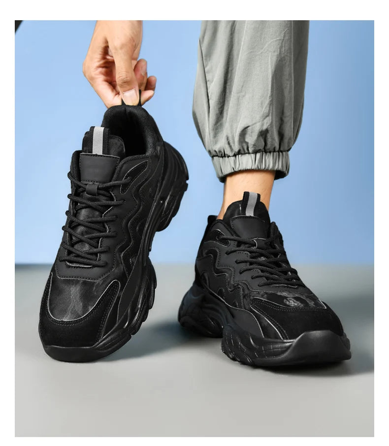 Sports shoes men's four season casual fashion outdoor thick sole breathable comfortable anti slip wear-resistant casual sneakers