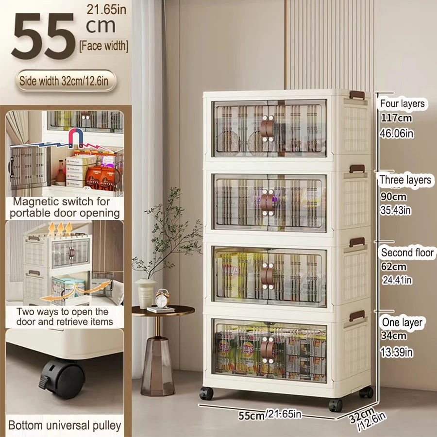 Large Capacity Folding Storage Cabinet - Dustproof Wardrobe Closet Organizer Easy Install