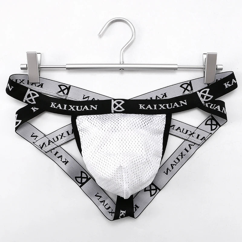 Kaixuan Jockstrap Gay Men Underwear Sexy String Tanga Hombre Cuecas Masculinas Cotton Breathable Thong Penis Pouch