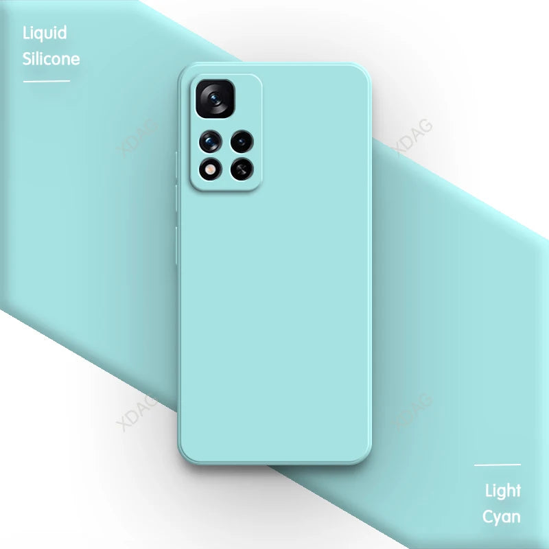 Funda Liquid Silicone Phone Case for Xiaomi Redmi Note11 Note 11 11E 11T Pro Plus 11Pro 11TPro Pro+ 11S 11SE 5G Soft Plain Cover