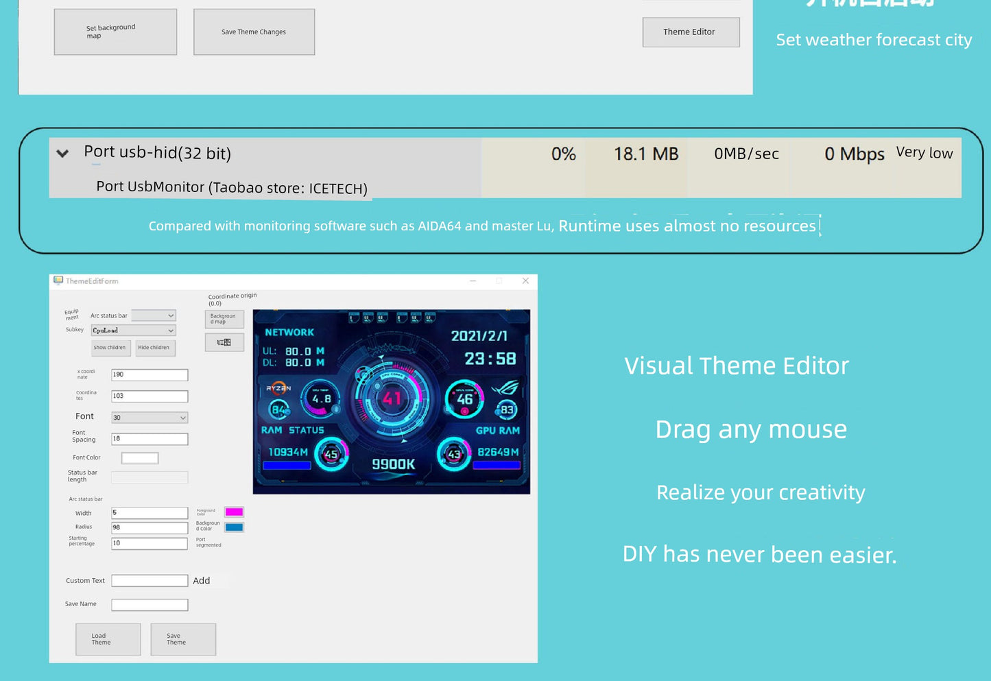 Computer Monitoring Built-in Notebook Sub-Screen