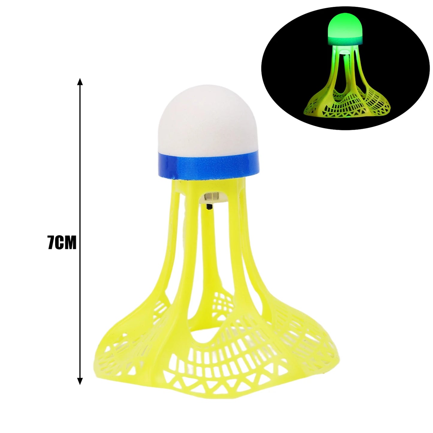 LED Luminous Badminton Shuttlecock Glow in The Dark Nylon Birdies Windproof Outdoor Night Training Sports Fitness Green Red