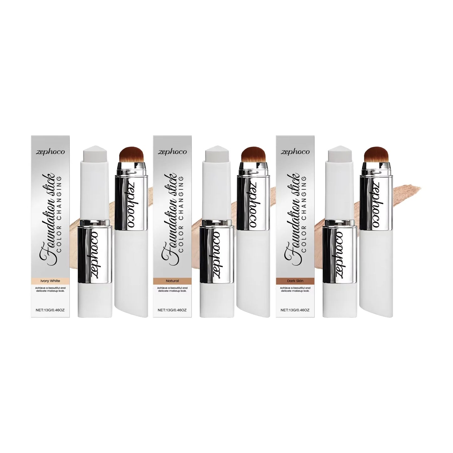 2-in-1 Color-Changing Foundation Stick Liquid Hydrating Matte Concealer Lightweight Moisturizing Brightening Translucent Makeup