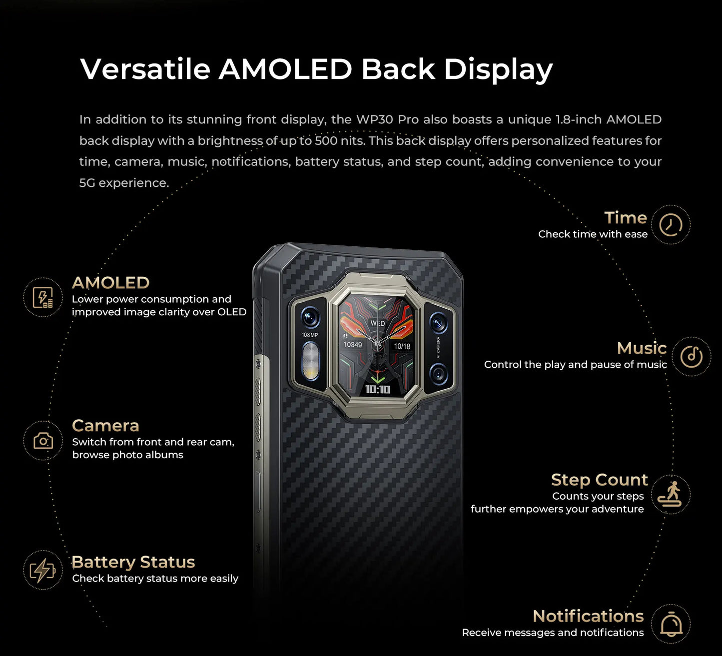 Oukitel WP30 Pro 120W 5G Rugged Smartphone android 13 12GB+512GB 11000 mAh 6.78" FHD+ Mobile Phone 108MP Cell Phone Global