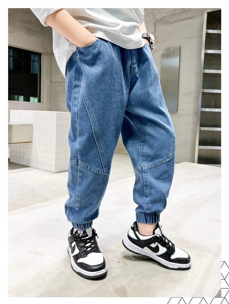 Big Boy Jeans Casual Fashion Cool Children's Pants Boys' Baggy Summer Clothing Teenagers Comfortable Fit Kids' Fashion