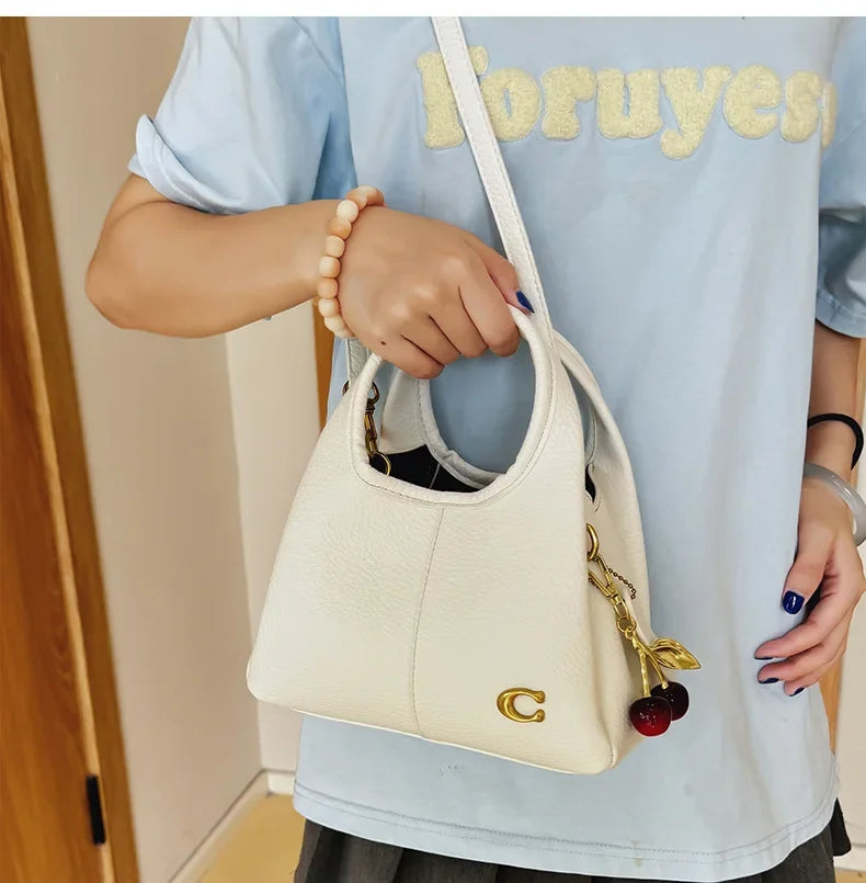 Women's Mini Bucket Bag Designer Style Large Capacity Handbag Casual Crossbody Shoulder Bag with Detachable Shoulder Strap
