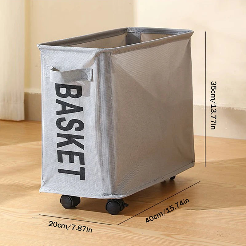 Multifunctional Foldable Waterproof Dirty Clothes Storage Bag Laundry Basket With Wheels Large Capacity Yoga Mat Storage Basket