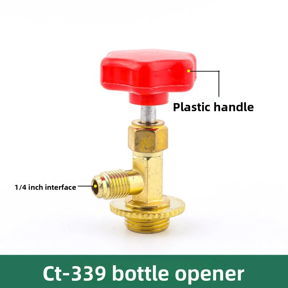 Refrigerant Bottle Opener Air Conditioner Refrigerant Can Tap Valve Bottle Opener Tool Brass Dispensing Valve R410 D4L5