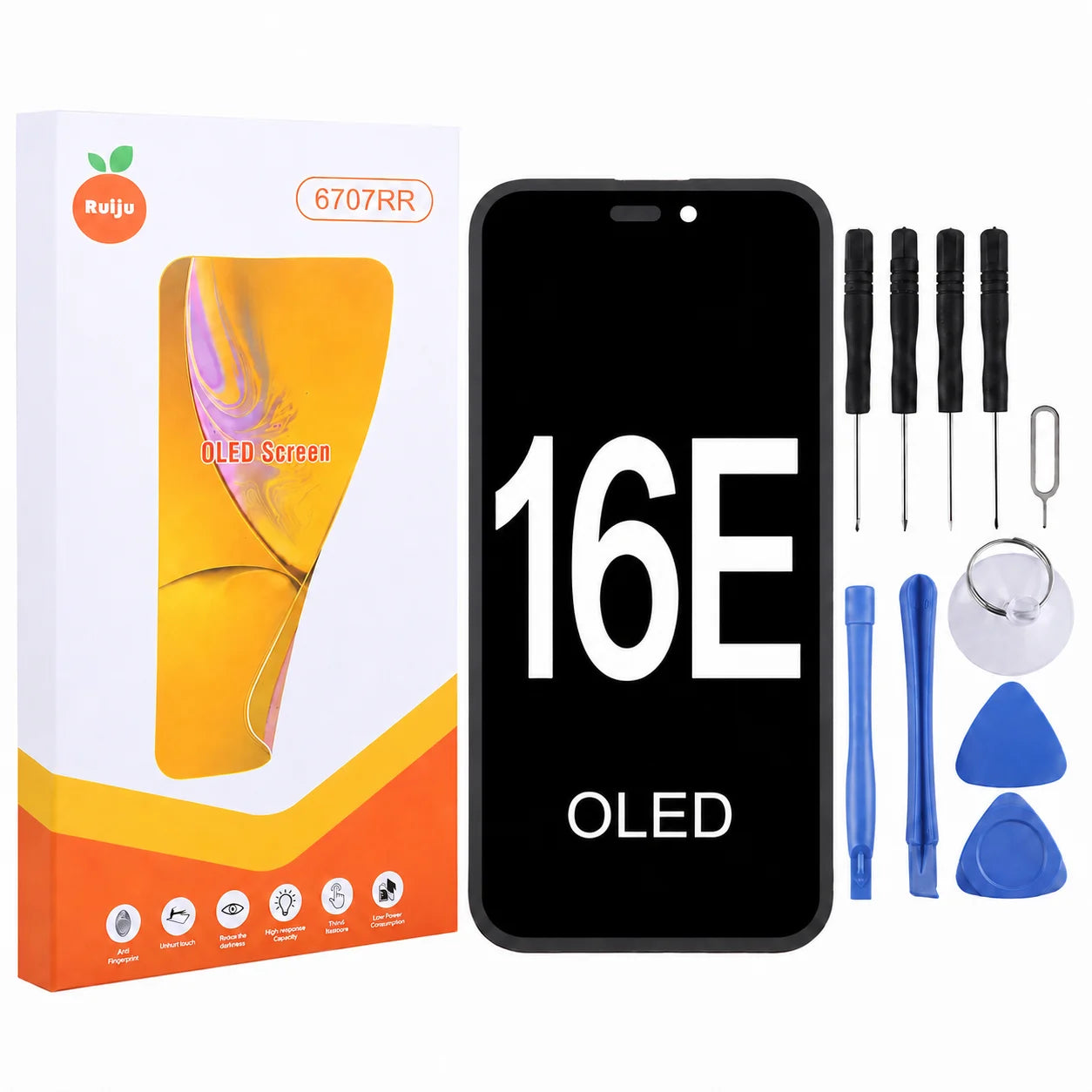 RJ Flexible Soft OLED Display for Iphone 12 13 14 15 16 Pro Max Plus Screen Touch Digitizer Assembly