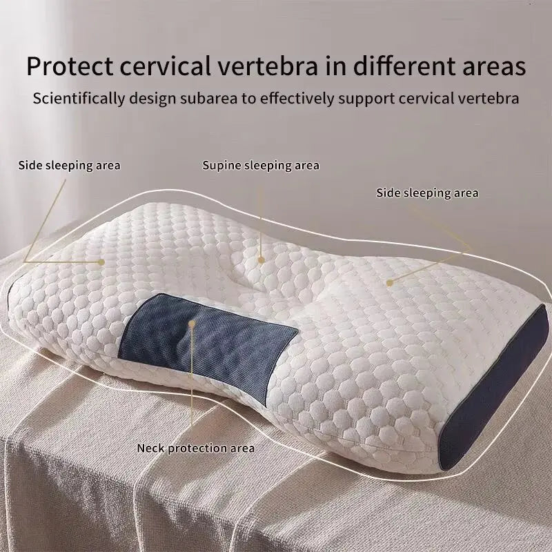 Knitted Cotton Pillow Core Ergonomic Cervical Support Sleep Aid Pillow For Adults Household Dormitory Students