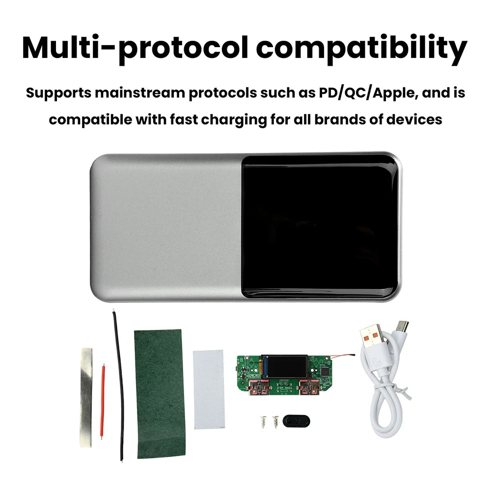 22.5W Fast Charging Module Power Bank DIY Kit TFT Color Screen LCD Display 3.7V Ternary Lithium Battery Supports PD/QC/SCP/VOOC