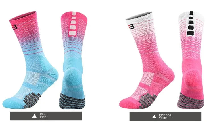 Sport Cycling Basketball Socks Compression Running Man Black Trend Breathable Long Hiking Damping Athletic Professional Big Kids