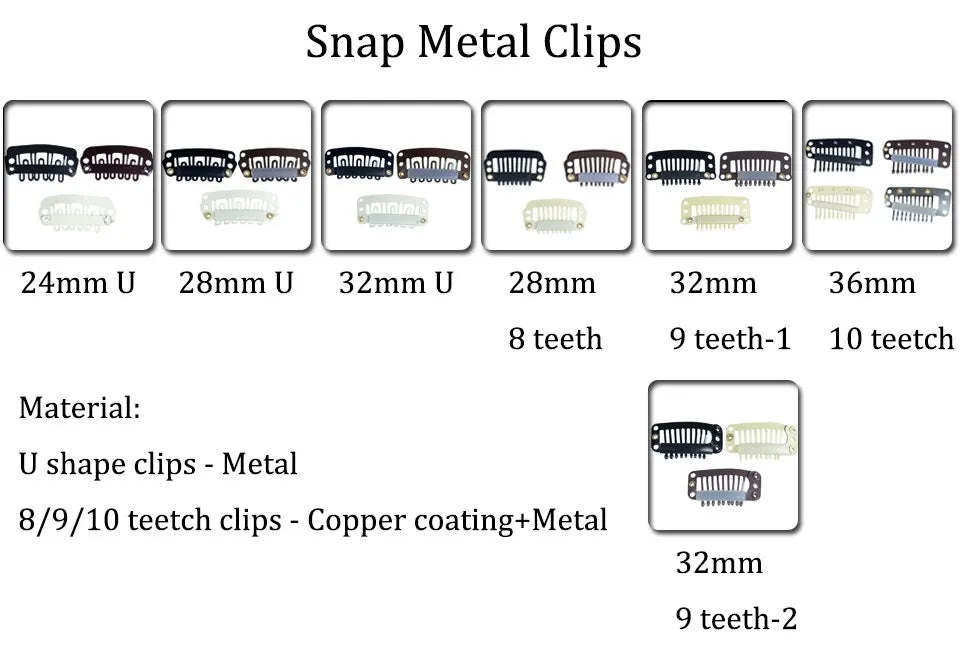 28mm U-Shape Hair Extension Tools Hair Extension Snap Clip Wig Hair Clips