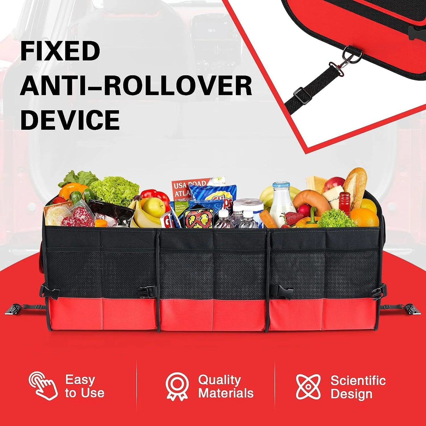 90L Foldable Trunk Storage Box Camping Waterproof Oxford Cloth Easy to Carry for Fishing travel Large-Capacity Car Organizer