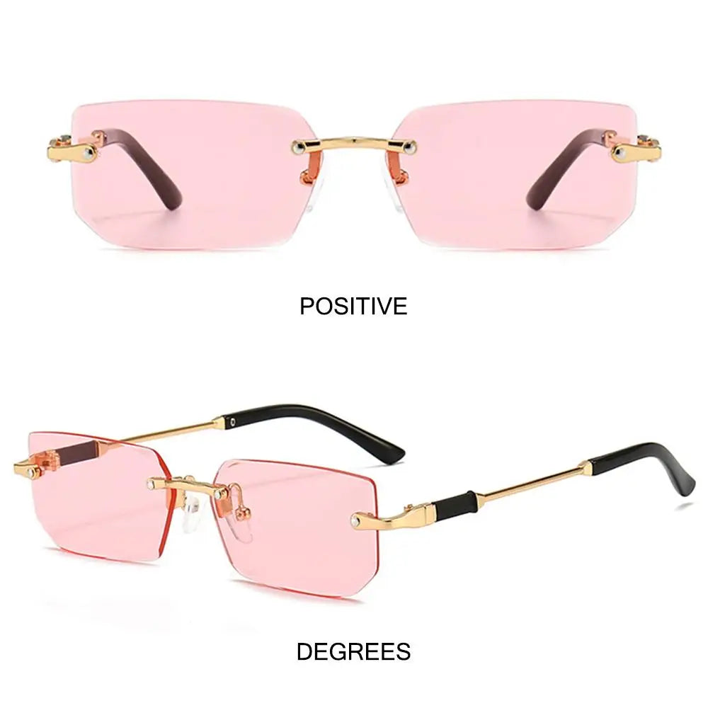 Trendy Rimless Rectangle Sunglasses Personalized Jelly Colored Frameless Sun Glasses Retro Shades Fashion Travel UV400 Eyewear