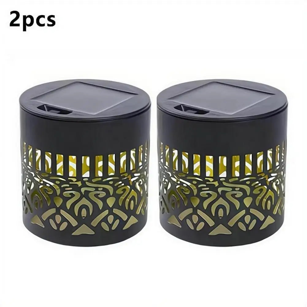 Solar Mandala Projection Waterproof Lantern, Hollow LED Wall Light for Backyard Pathway Courtyard Outdoor Night Decor