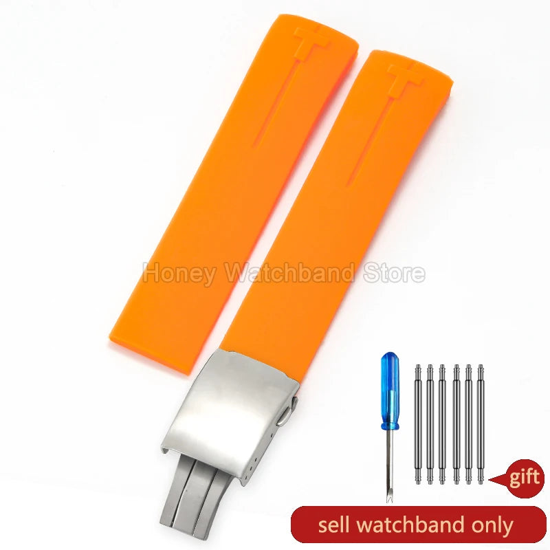 Flexible Comfortable Silicone Bracelet for Tissot T-Touch Blue Orange T013 T047 T121 Watchband Special Interface Sweat Resistant