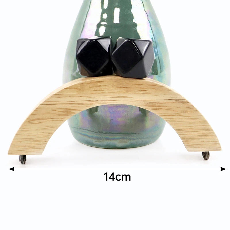 1Pc 14cm Mini Wooden Bag Handle Colored Beads Purse Frame Kiss Clasp Wallet Clourse Clip DIY Handmade Bracket Bags Accessories