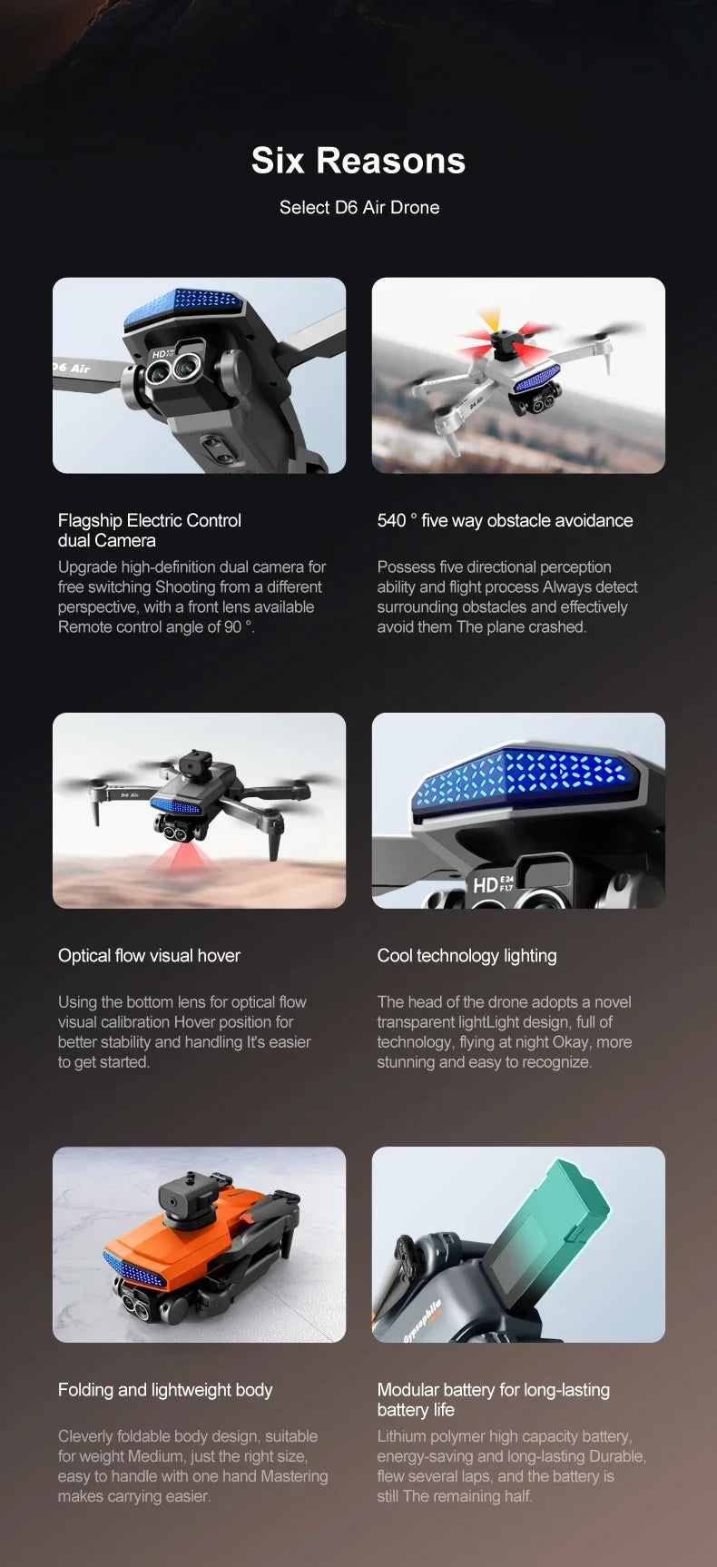New D6 Mini Drone 4k Profesional 8K HD Camera Obstacle Avoidance Aerial Photography Brushless Foldable Quadcopter Gift Toy 6000M
