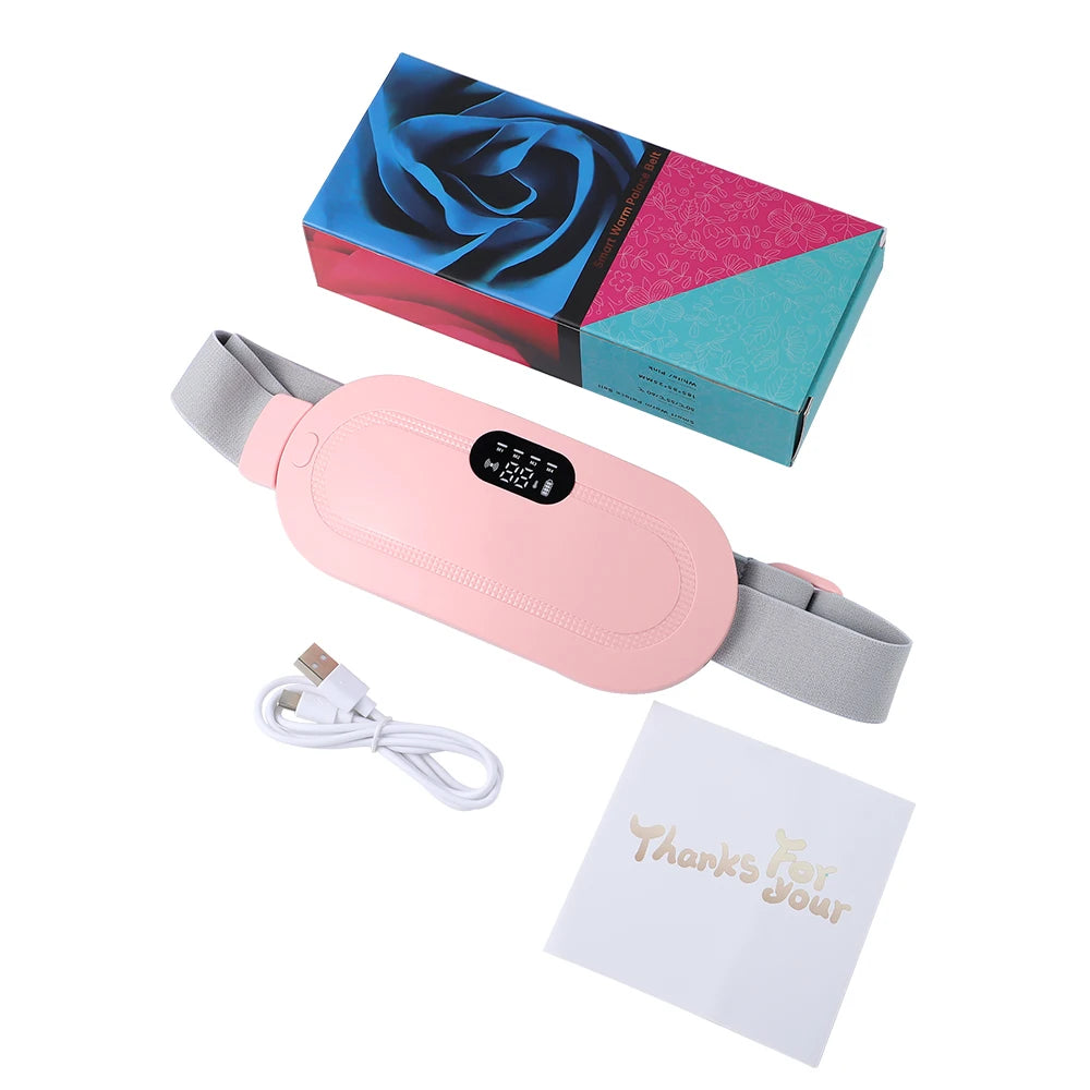 Electric Abdominal Massage Belt Uterus Warmth Hot Compress Vibration USB Charging for Women's Health Waist Warming Device