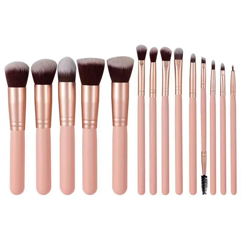14 PCS Makeup Brush Set With Illuminated Mirror Portable Short Handle LED Light USB Rechargeable Makeup Brushes Kit