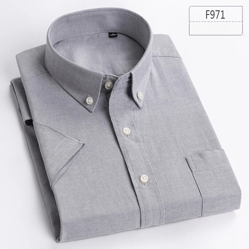 New in shirt hight qulity100%cotton summer short sleeve shirts for men slim fit shirt thin plaid houndstooth soft office clothes