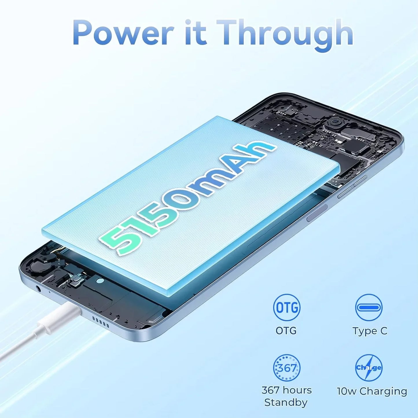 OUKITEL C50 5G Smartphone Without Contract - 24GB+128GB/1TB expandable Mobile Phone Without Contract 6.8 inches 5150mAh Android