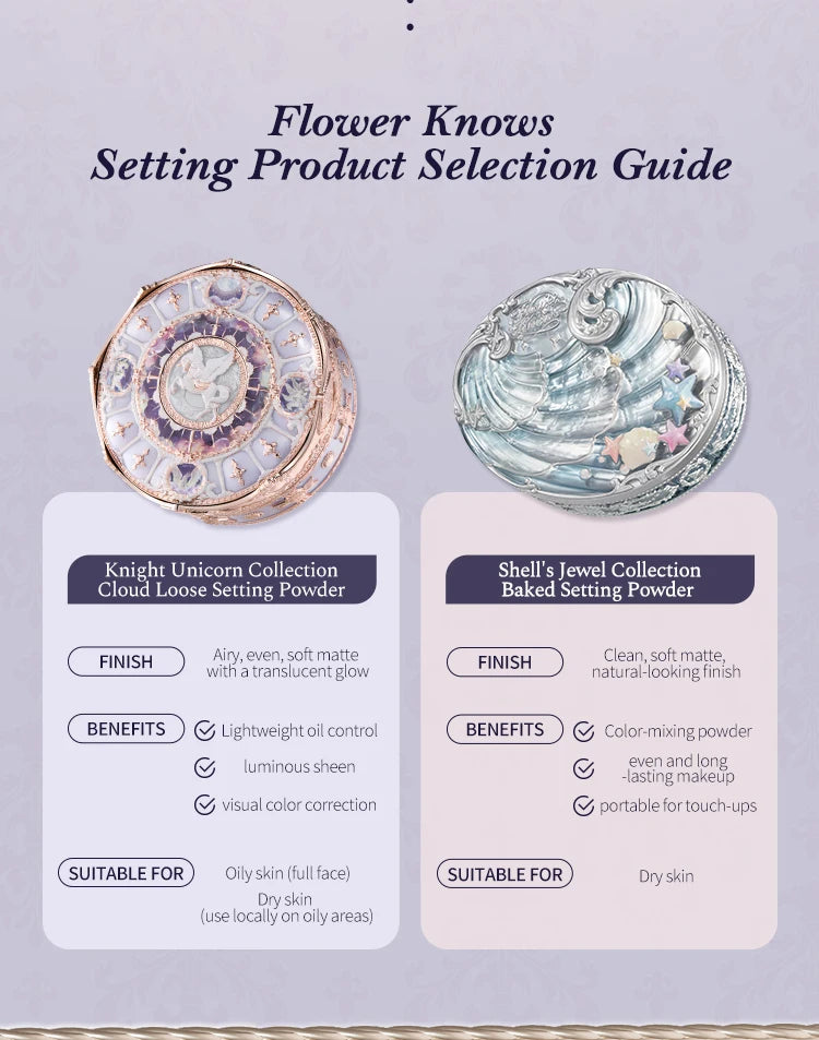 [NEW]Flower Knows Knight Unicorn Collection Cloud Loose Setting Powder