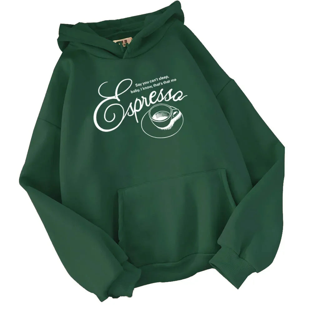 Sabrina Carpenter Espresso Hoodie Sabrina Carpenter Music Merch Fan Gift Unisex Harajuku Long Sleeve Sweatshirts