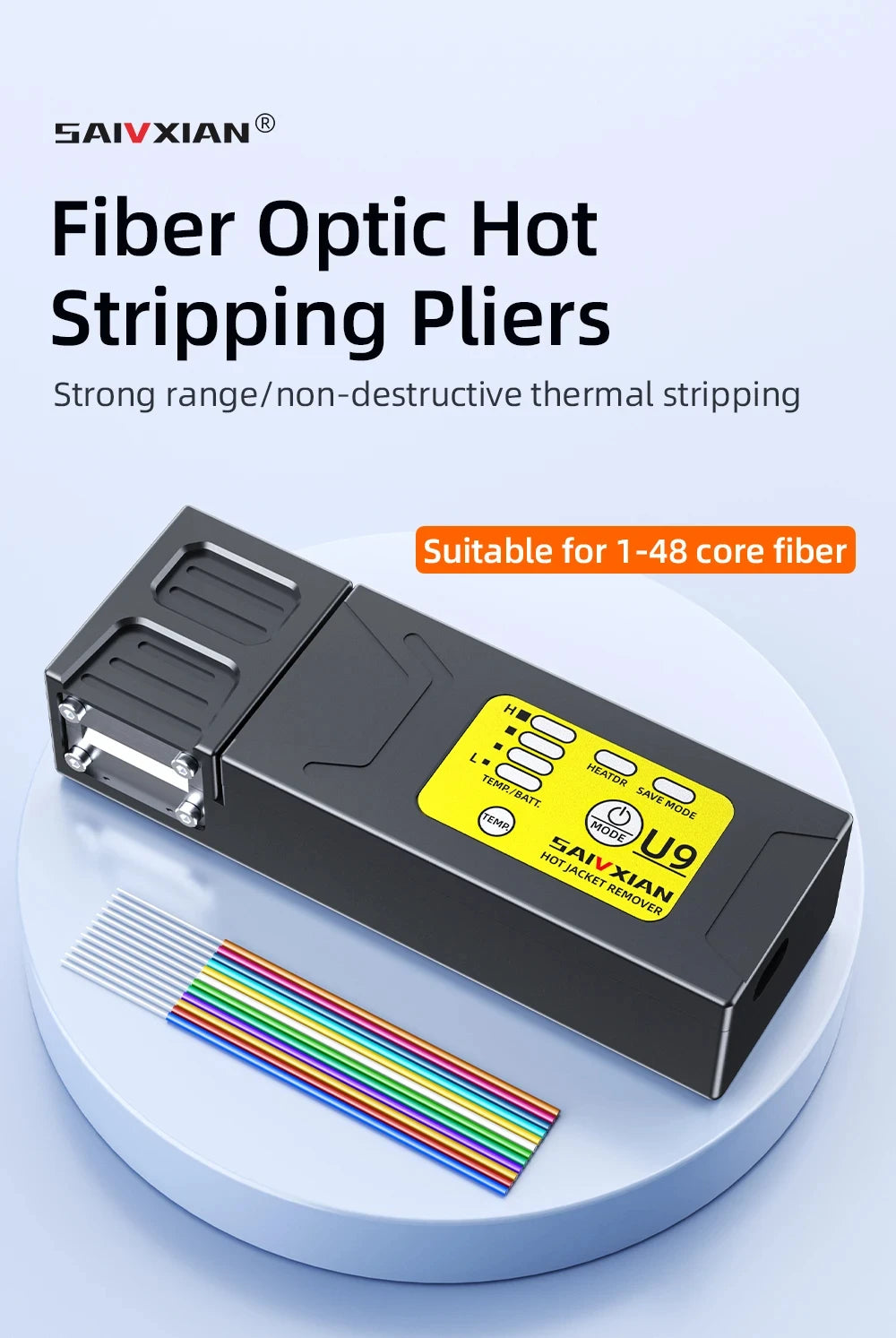 New U9 Fiber Thermal Stripper Pliers Heated Optical Wire Stripping Slitter Ribbon Fiber Hot Stripper Cable Fusion Tool
