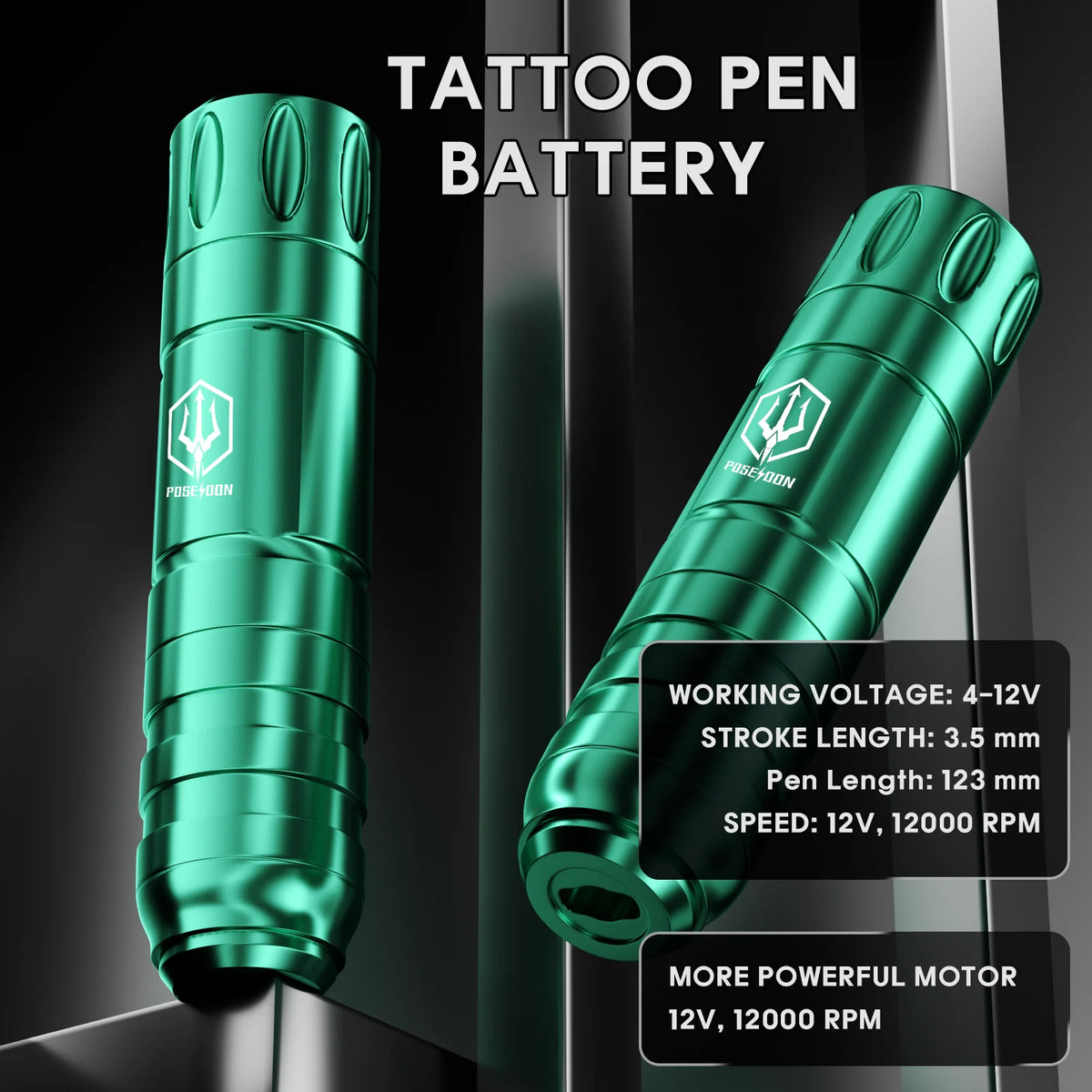 Tattoo Kit POSEIDON V5 Green Tattoo Pen Kit For Permanent Makeup Tattoo Machine Kit Wireless Tattoo Power Supply Tattoo Gun Kit
