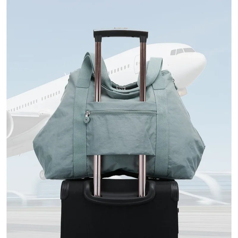 Women Lightweight Large-Capacity Travel Bag Handbags Female Nylon Shoulder Beach Bag Girl Top-handle Casual Tote Purse