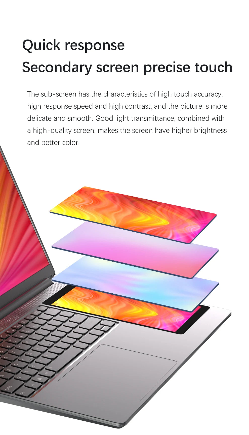 GLF-Y2 Dual Screen Laptop Intel N100 Max 15.6 Inch IPS+7'' Touch 32G DDR4 M.2 2T SSD Slim Business Computer Gen Office Notebook