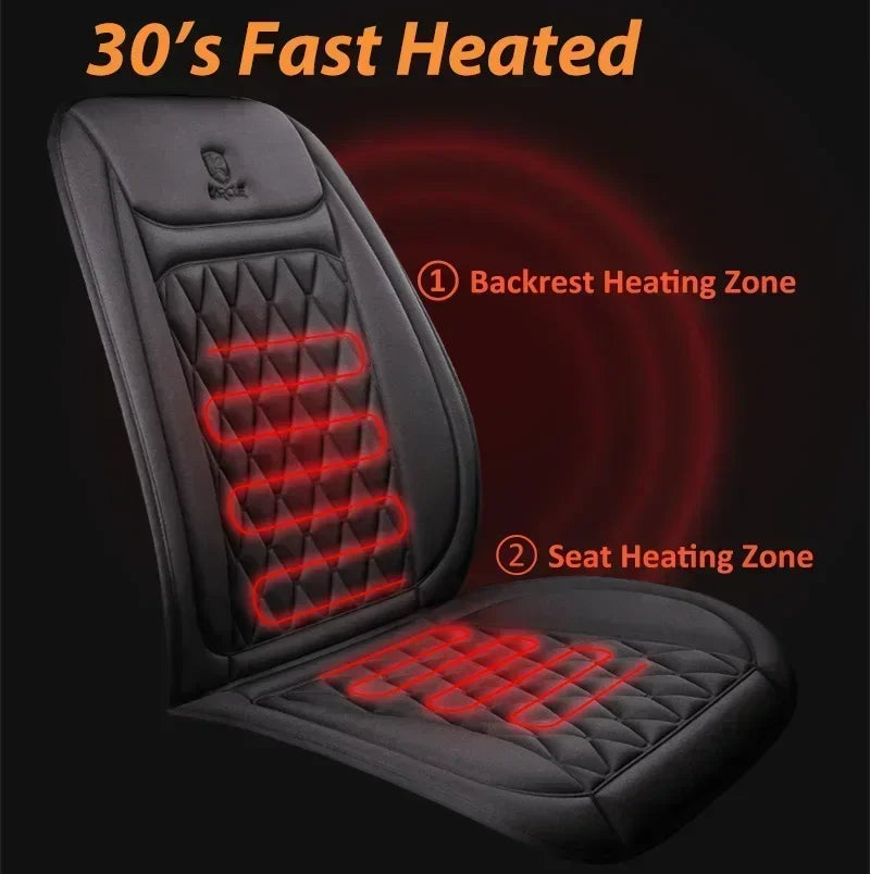 12-24v Heated Car Seat Cover 30' Fast Car Seat Heater Cloth/Flannel Warmed Heated Car Seat Protector 25W Heating Cover