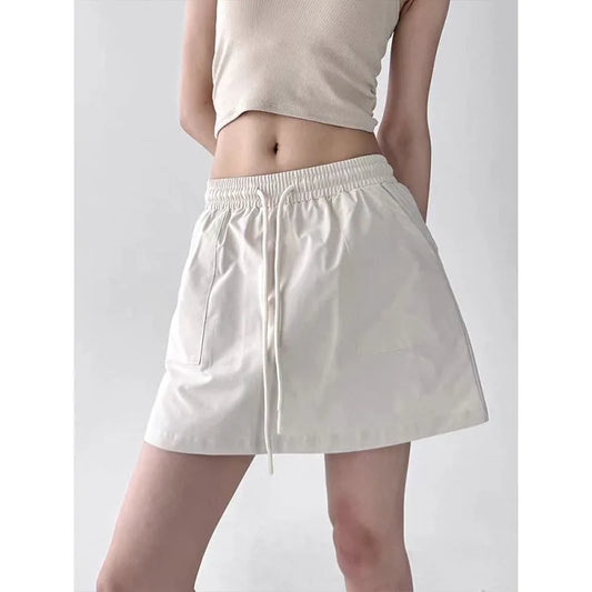 Sports Style Short Skirt Women's Spring and Summer High Waist Skirt Loose A-word Short Skirt