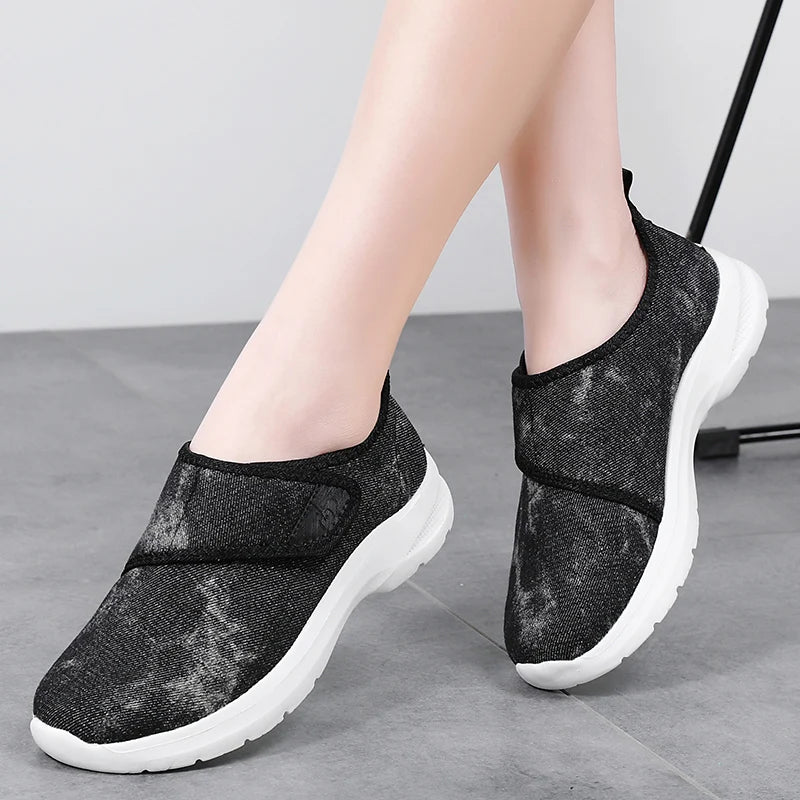Women Mesh Shoes Summer Sports Black Outdoor Comfortable Loafers Monk Sneakers Girls For Walking Flats Mother Gift