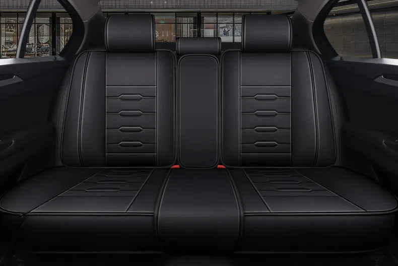5- Seater Full Seat Universal Car Seat Cover, Breathable and Waterproof Faux Leather Automotive Seat Covers for Cars SUV Sedan