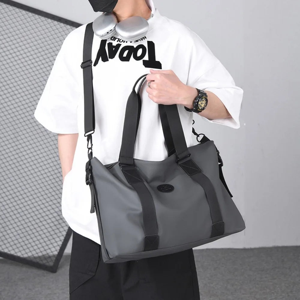 Large-Capacity Womens Travel Tote Bags Solid Color with Zipper Gym Fitness HandBag Overnight Bag Duffel Bag Sports Shoulder Pack