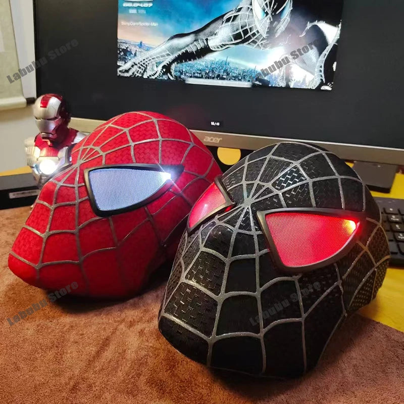 1:1 Marvel Spider-Man Tobey Mask Spiderman Faceshell Detachable Lenses Mascara 3d Cosplay Costume Superhero Xmas Gifts Model