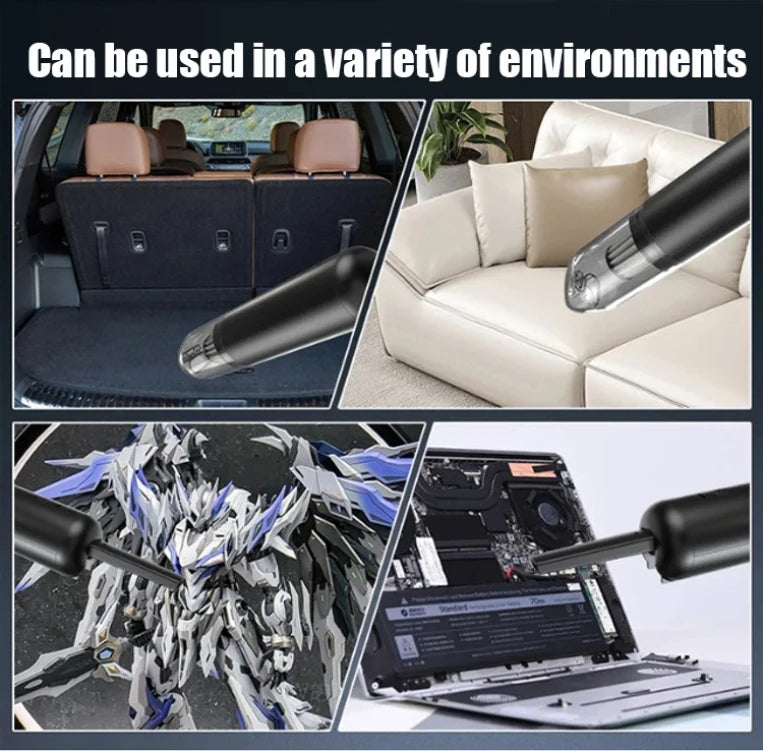 Handheld Cordless Car Vacuum Cleaner Strong Suction Power USB Rechargeable Hair Remover and Dust Collector for Home/Car Use