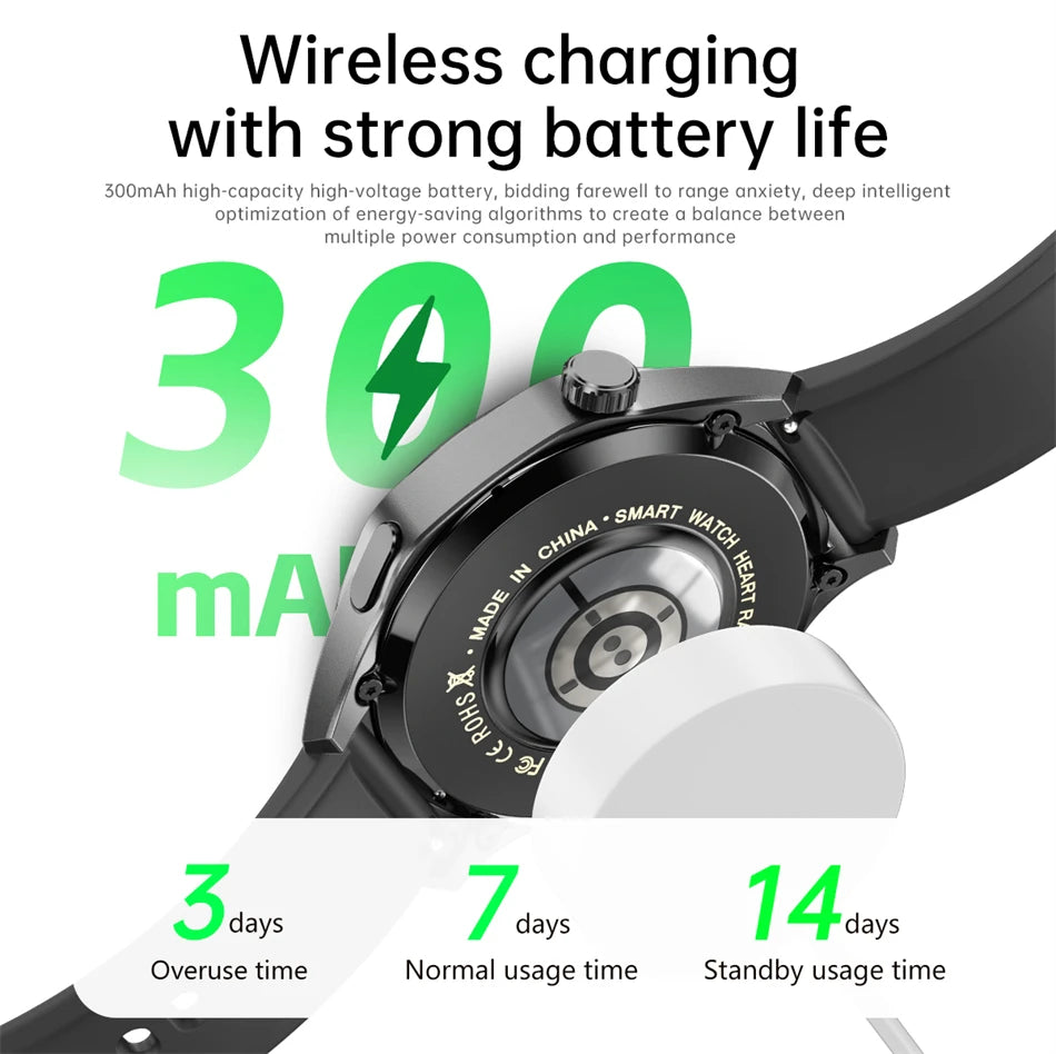 2025 New Mens Smart Watch 360 * 360 Bluetooth Call Smartwatch AMOLED Screen GPS Smart Watches NFC Waterproof Smart Watch for Men