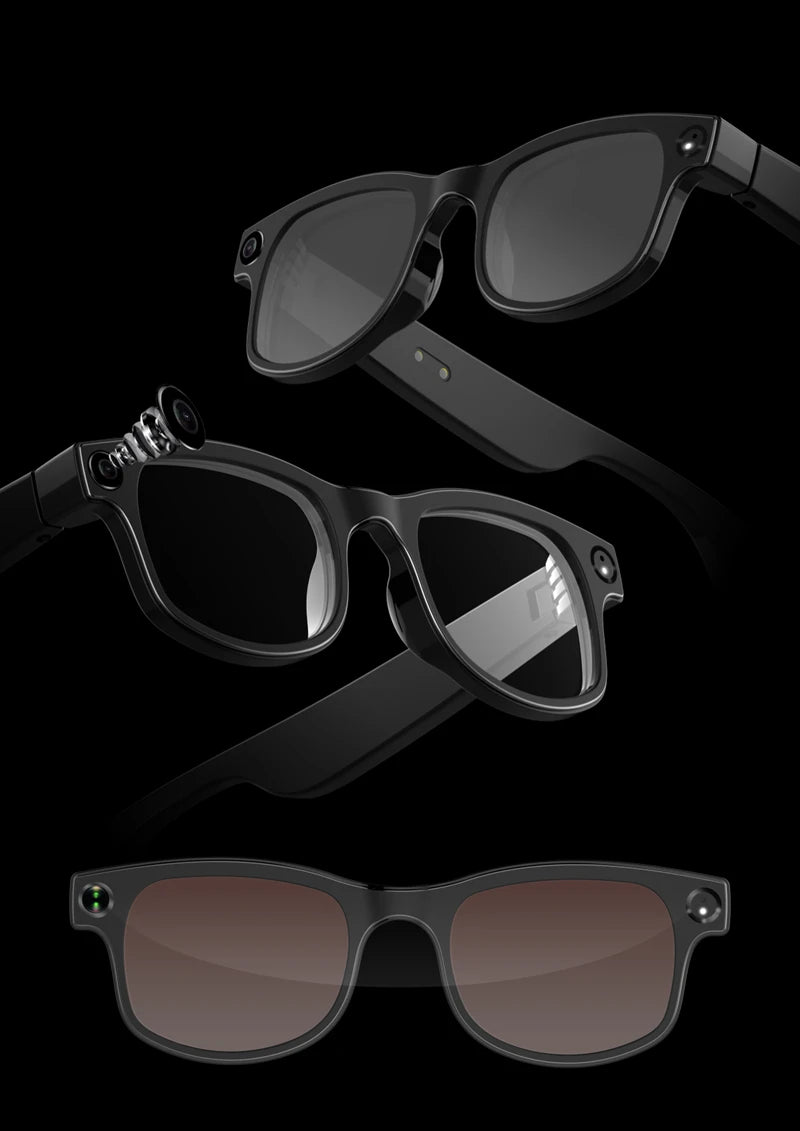 JRF 4K Smart AI Glasses 800W Pixel AI Shooting Camera HDPhoto Video Voice Call Music Translation Waterproof Bluetooth AI Glasses