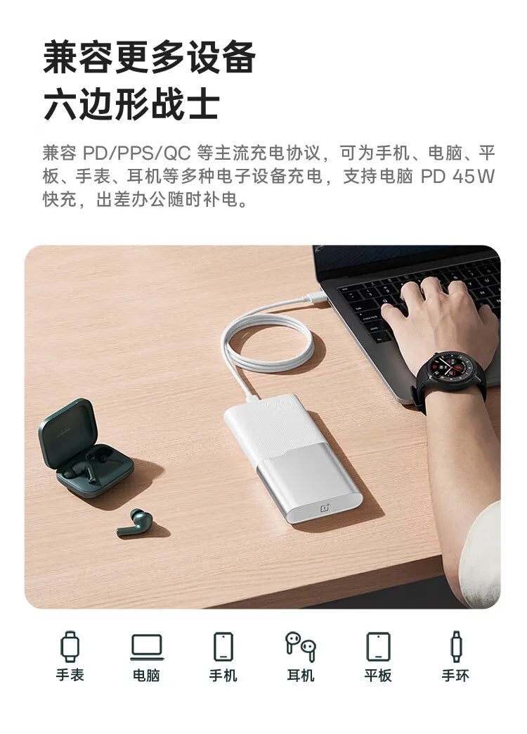 CCC Certified Original Oneplus 100W Power Bank 12000mAh SuperVOOC PD 45W for Laptop Tablet Compatible with OPPO realme