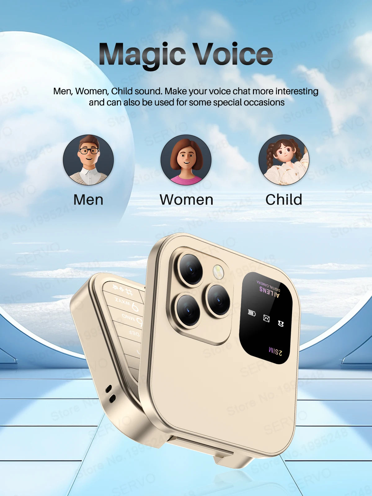 SERVO i16 PRO Flip Mini Mobile Phone Dual SIM Call Recording Speed Dial Magic Voice FM Radio 2G GSM Small Fold Button Telephones