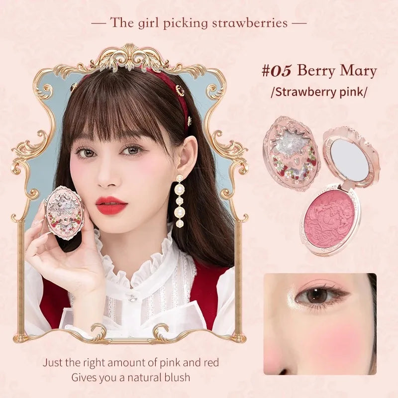 Flower Knows Strawberry Rococo Series Makeup Set Glitter Matte Eyeshadow Palette Blusher Power Velvet Lipstick Kit Perfume Set
